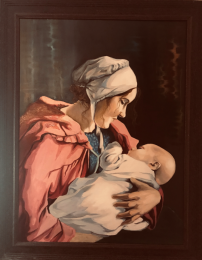Mor og barn.\ Mother and child. oil.60x70 10000.00kr