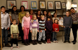 Barnas kunstutstilling i Eidsvoll 2014.(kunstlærer Maria Gjul)